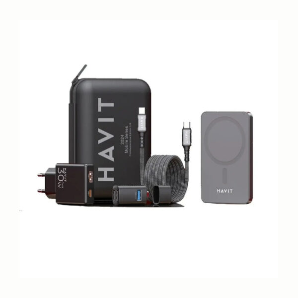 HAVIT Travel Kit – Powerbank/30W Charger/USB C-C Cable/Mini Hub