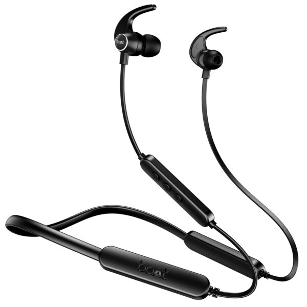 boAt Rockerz 255 Pro+ Active Black – Long Battery Bluetooth Neckband