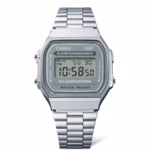 Casio A168WA-3AYES Vintage Digital Watch – Stainless Steel, Green Dial, EL Backlight & Stopwatch - Image 3